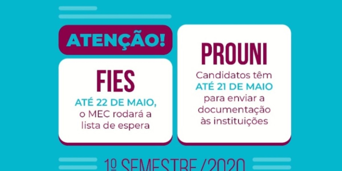 novos editais do Prouni e Fies do primeiro semestre 2020