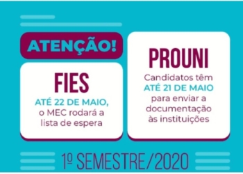 novos editais do Prouni e Fies do primeiro semestre 2020